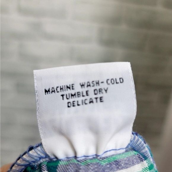 Vintage 80s Alfred Dunner M/L Blue Green White Plaid Button Front Midi Skirt USA - Picture 7 of 7